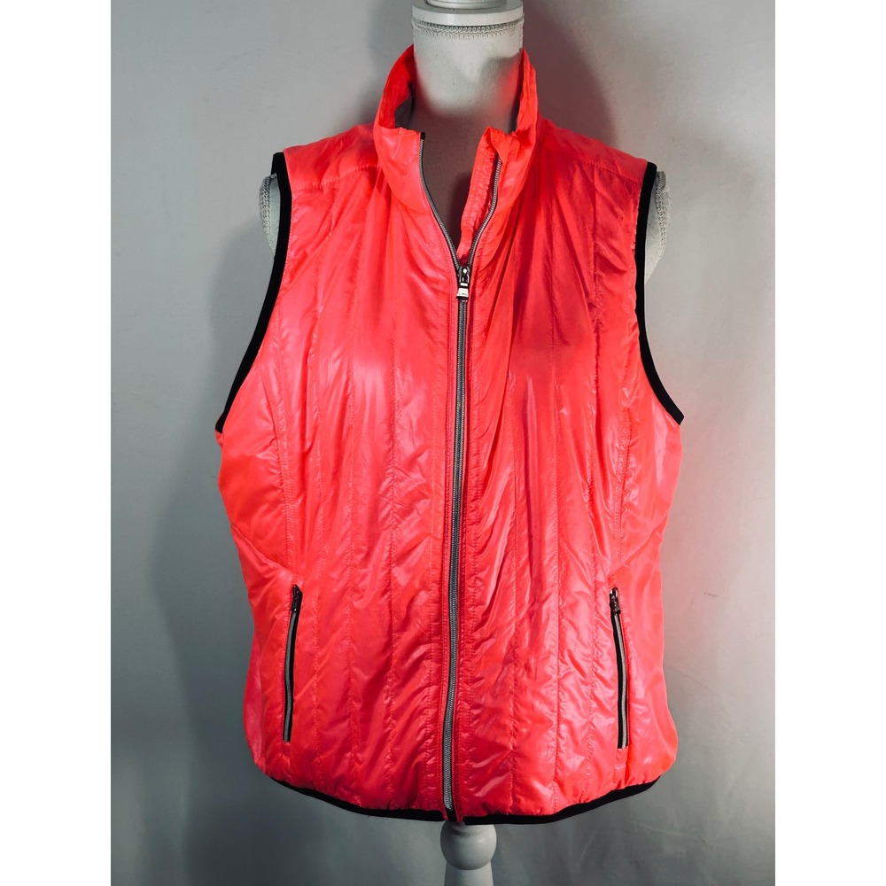 Lauren Ralph Lauren Active Neon Pink Puffer Vest Quilted Full Zip Women's xl